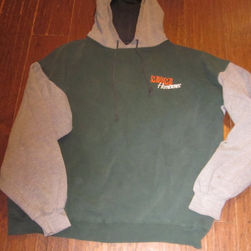 Vtg Miami Hurricane Galt Crew NCAA colorblock hoodie xl